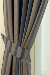 Homescapes Stripe Jacquard Curtain Tie Back Pair in Blue - thumbnail 2