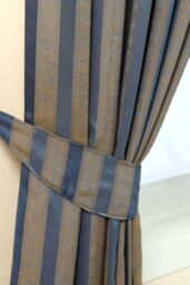 Homescapes Stripe Jacquard Curtain Tie Back Pair in Blue