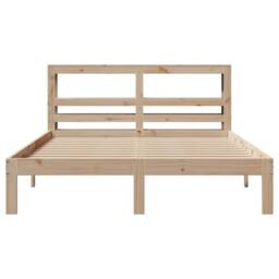 Berkfield Home Bed Frame with Headboard without Mattress 120x190 cm Small Double in Brown - thumbnail 4