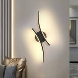Goeco LED Indoor Wall Light Modern LED Wall Lamp Acrylic 3000K Curved Design in Black - thumbnail 9