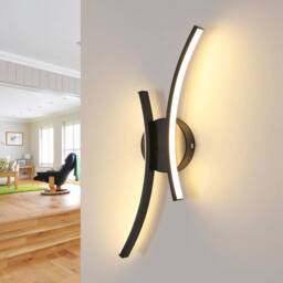Goeco LED Indoor Wall Light Modern LED Wall Lamp Acrylic 3000K Curved Design in Black - thumbnail 8