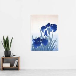 "Artery8 Blue Iris Flowers Floral Japanese Wall Art Print Ohara Koson - Size: W12"" x H16""" - thumbnail 4