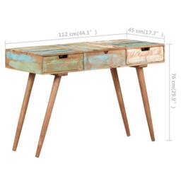 Berkfield Home Beautiful Dressing Table with Mirror 112x45x76 cm Solid Reclaimed Wood - Size: 112 x 45 x 76 cm - thumbnail 9