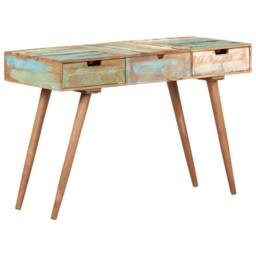 Berkfield Home Beautiful Dressing Table with Mirror 112x45x76 cm Solid Reclaimed Wood - Size: 112 x 45 x 76 cm - thumbnail 3
