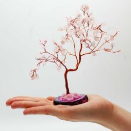 KDMD Large Gemstone Tree - Rose Quartz on Pink Agate Base (100 stones) - thumbnail 2