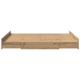 Berkfield Home Storage Bed Frame with Drawer with Headboard with Storage Artisan oak 160 x 200 cm in Brown - thumbnail 6