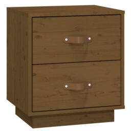 Berkfield Home Bedside Cabinet Honey Brown 40x34x45 cm Solid Wood Pine - Size: 40 x 34 x 45 cm - thumbnail 2