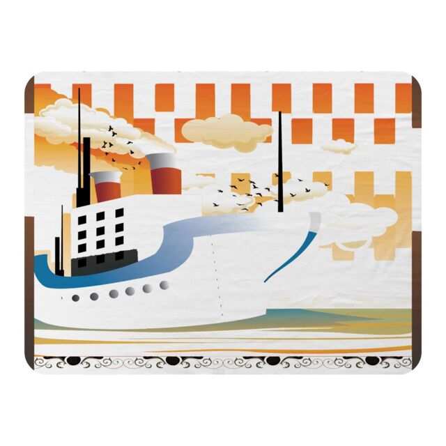 Benjamin Tate Design Art Deco Ship Blanket in Natural - Size: 120 cm x 150 cm - image 1