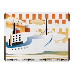Benjamin Tate Design Art Deco Ship Blanket in Natural - Size: 120 cm x 150 cm - thumbnail 1