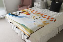 Benjamin Tate Design Art Deco Ship Blanket in Natural - Size: 120 cm x 150 cm - thumbnail 3