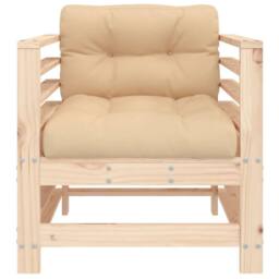 Berkfield Home Garden Chairs with Cushions 2 pcs Solid Wood Pine in Light Tan - thumbnail 4