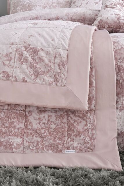 Catherine Lansfield 'Crushed Velvet' Bedspread in Pink - image 1