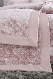 Catherine Lansfield 'Crushed Velvet' Bedspread in Pink - thumbnail 1
