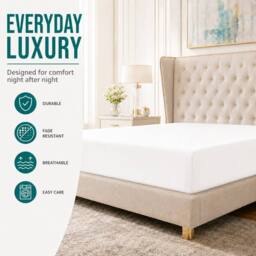 Grace Premium Microfiber 40cm Extra Deep Pocket Fitted Sheets in White - Size: Super King Fitted - thumbnail 7