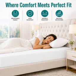 Grace Premium Microfiber 40cm Extra Deep Pocket Fitted Sheets in White - Size: Super King Fitted - thumbnail 6