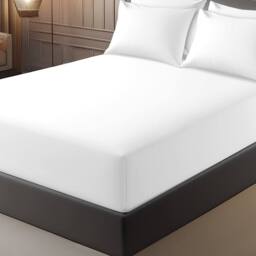 Grace Premium Microfiber 40cm Extra Deep Pocket Fitted Sheets in White - Size: Super King Fitted - thumbnail 2