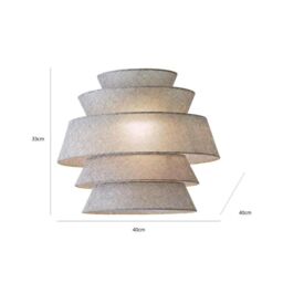 ValueLights Valerie Linen 5 Tier Easy Fit Drum Ceiling Pendant Light Lamp Shade in Grey - thumbnail 7