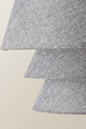ValueLights Valerie Linen 5 Tier Easy Fit Drum Ceiling Pendant Light Lamp Shade in Grey - thumbnail 4
