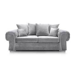 Abakus Direct Verona Collection 3 Seater in Light Grey Crushed Chenille - thumbnail 2