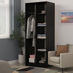 Ready Assembled 2 U Metro Open Wardrobe (Ready Assembled) in True Black - Size: Large - thumbnail 1
