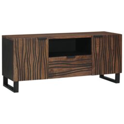Berkfield Home TV Cabinet - 105 x 33.5 x 46 cm, Made from Solid Mango Wood in Brown - Size: 105 x 33.5 x 46 cm - thumbnail 1