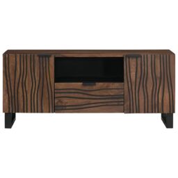 Berkfield Home TV Cabinet - 105 x 33.5 x 46 cm, Made from Solid Mango Wood in Brown - Size: 105 x 33.5 x 46 cm - thumbnail 3