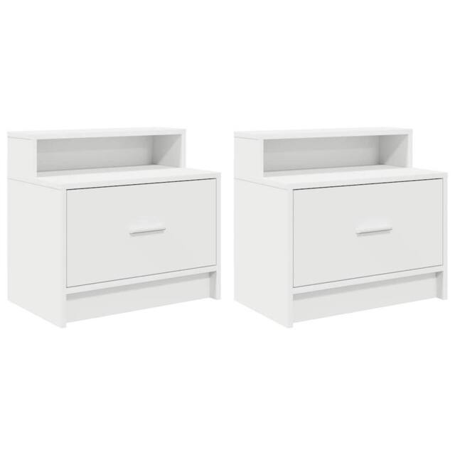 Berkfield Home Bedside Cabinets with Drawer 2 pcs White 51x31x47 cm - Size: 51 x 31 x 47 cm - image 1