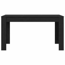 Berkfield Home Black Oak Dining Table 140x74.5x76 cm - Made of Engineered Wood - thumbnail 5