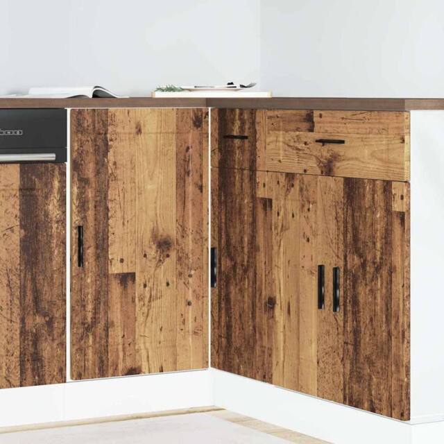 Berkfield Home Kitchen Base Cabinet Porto Old Wood Engineered Wood in Brown - image 1