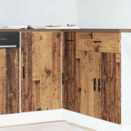 Berkfield Home Kitchen Base Cabinet Porto Old Wood Engineered Wood in Brown - thumbnail 1