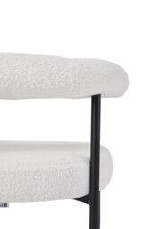 Living and Home Set of 2 Modern Dining Chairs with Black Metal Legs in White - thumbnail 7