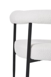 Living and Home Set of 2 Modern Dining Chairs with Black Metal Legs in White - thumbnail 6