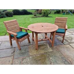 Churnet Valley Garden Furniture Ltd Valley Round Table Set - Min. Assembly Required - Set of Cushions Inc in Brown - thumbnail 3