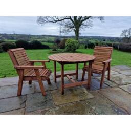 Churnet Valley Garden Furniture Ltd Valley Round Table Set - Min. Assembly Required - Set of Cushions Inc in Brown - thumbnail 7