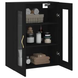 Berkfield Home Wall Mounted Cabinet Black 69.5x34x90 cm - thumbnail 5