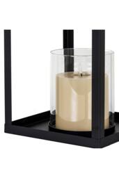 KDMD Astra Large Metal Lantern with Glass Candle Holder for Home Decor in Black - thumbnail 4