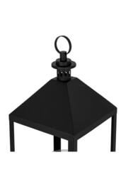 KDMD Astra Large Metal Lantern with Glass Candle Holder for Home Decor in Black - thumbnail 3