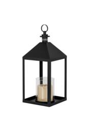 KDMD Astra Large Metal Lantern with Glass Candle Holder for Home Decor in Black - thumbnail 2