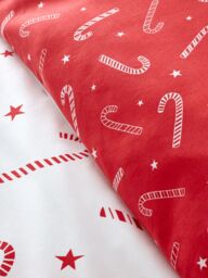 Catherine Lansfield 'Christmas Candy Cane' Duvet Cover Set in White - Size: Single - thumbnail 4