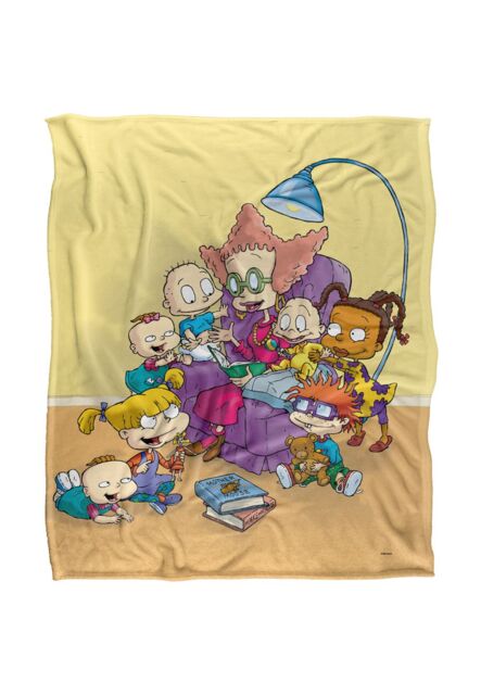 Rugrats Get Caught Reading Silky Touch Super Soft Throw Blanket 152 X 127 cm in White - image 1