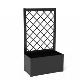 Costway Elevated Lattice Planter 112CM Metal Planter Box with Trellis in Black - thumbnail 9