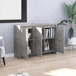 Berkfield Home Sideboard Concrete Grey 102x33x75 cm Engineered Wood - Size: 102 x 33 x 75 cm - thumbnail 3