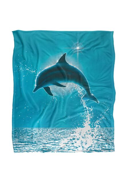 JQ Licensing Royce Mcclure Dolphin Sun Silky Touch Super Soft Throw Blanket 152 X 127 cm in White - image 1