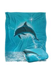 JQ Licensing Royce Mcclure Dolphin Sun Silky Touch Super Soft Throw Blanket 152 X 127 cm in White - thumbnail 2