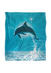 JQ Licensing Royce Mcclure Dolphin Sun Silky Touch Super Soft Throw Blanket 152 X 127 cm in White - thumbnail 1