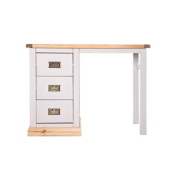 Cabinet Bits Bomporto 3 Drawer Desk - Dressing Table Brass Drop Handle in Light Grey - thumbnail 1