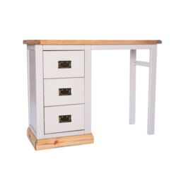 Cabinet Bits Bomporto 3 Drawer Desk - Dressing Table Brass Drop Handle in Light Grey - thumbnail 2