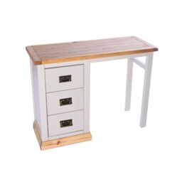 Cabinet Bits Bomporto 3 Drawer Desk - Dressing Table Brass Drop Handle in Light Grey - thumbnail 3
