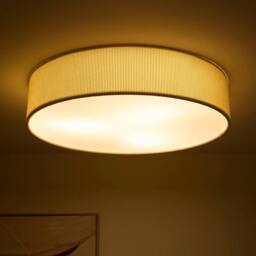 K LIVING Crete 45cm 3 Light Cream Velvet Drum Shade - thumbnail 2