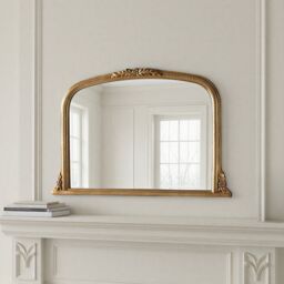 Yearn Mirrors Beaded Overmantle Mirror Gold Bevelled 101(w)x66cm(h) - thumbnail 4